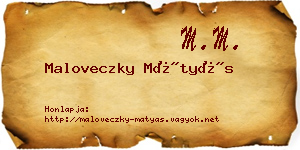 Maloveczky Mátyás névjegykártya